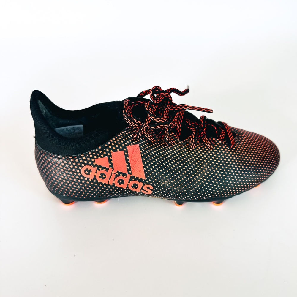 Adidas Tech Fit Soccer Futbol Cleats Black Red Laces Size Youth 1.5